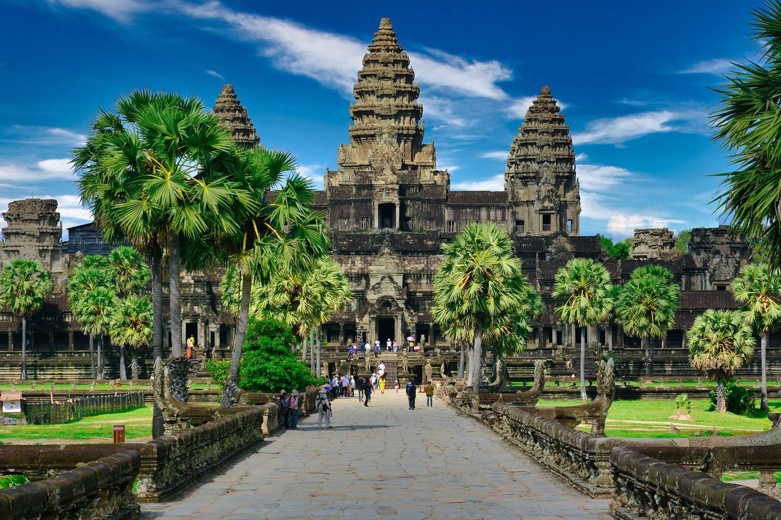 Angkor Wat temple and approach in Siem Reap