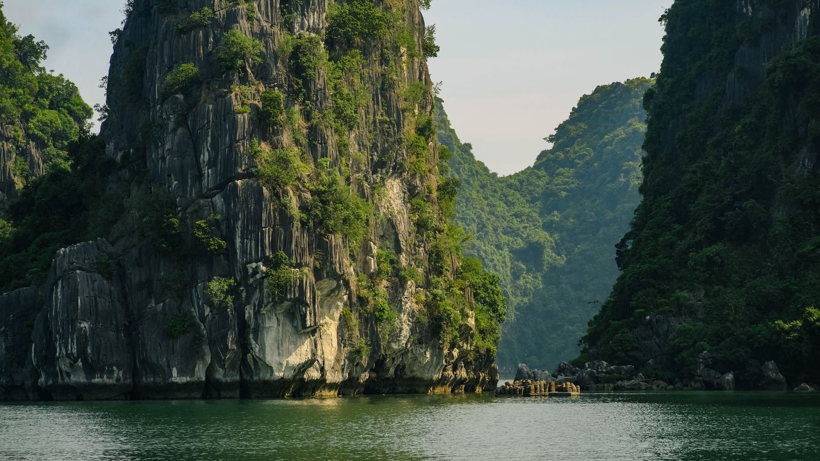 Limestone cliffs in Halong Bay, Vietnam