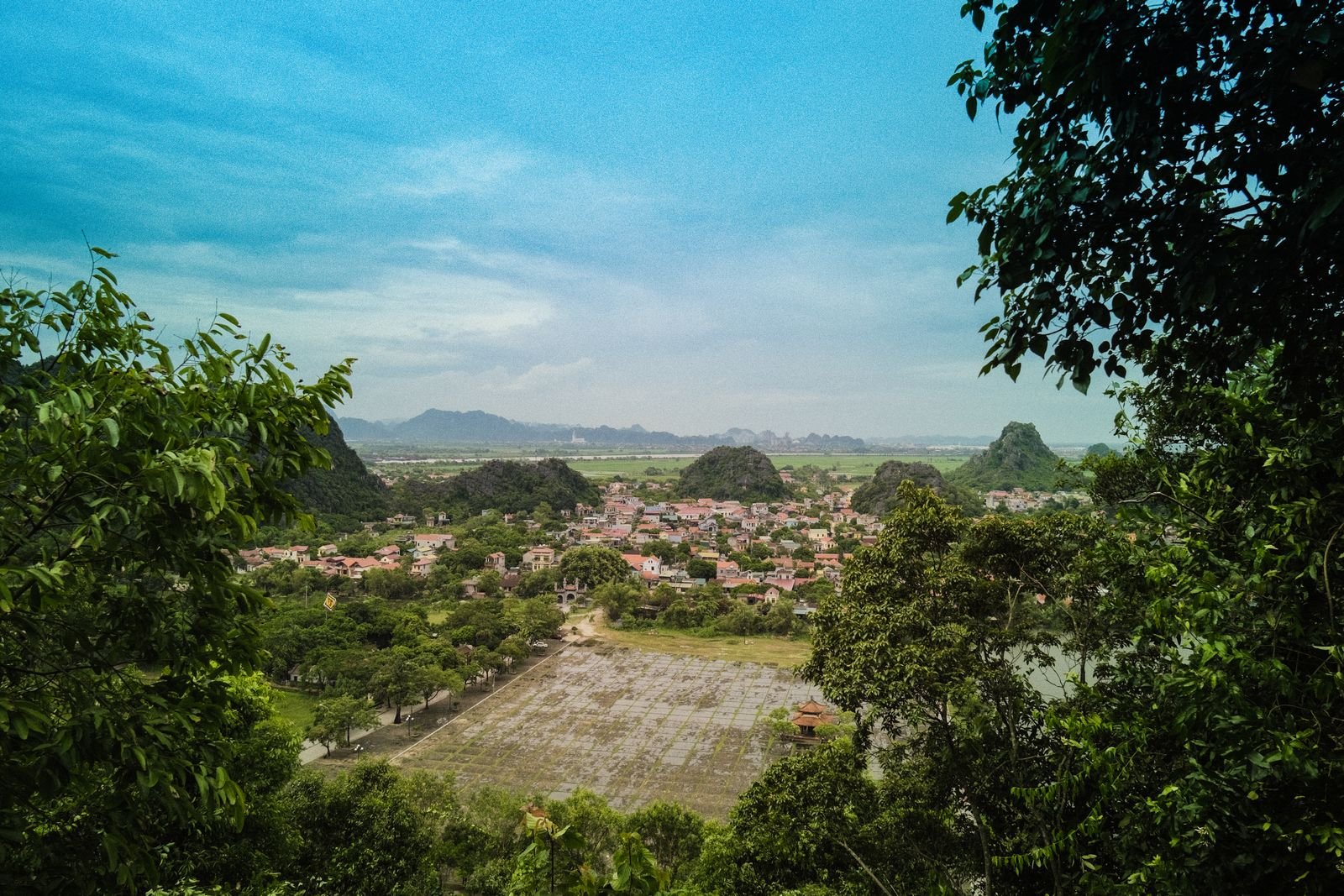 Green landscape and karst mountains in Ninh Binh, Vietnam